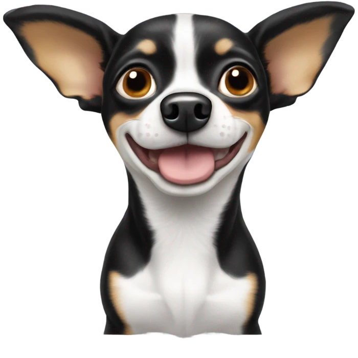 Black and white chihuahua wiener dog emoji