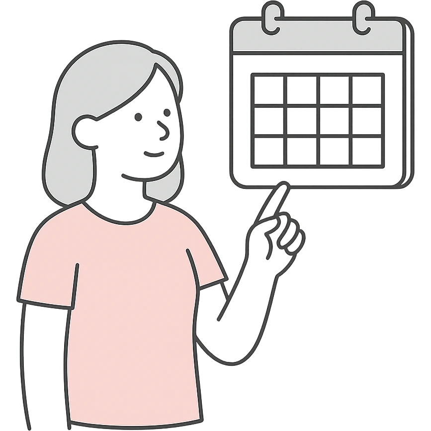 empty state illustration for the calendar page of my app, main color is 7E39ED emoji