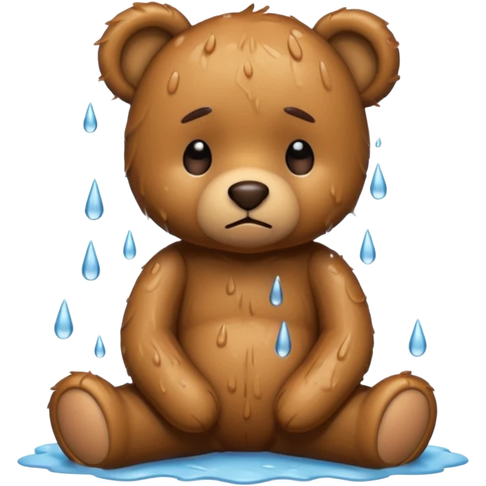 Sad teddy bear in the rain emoji