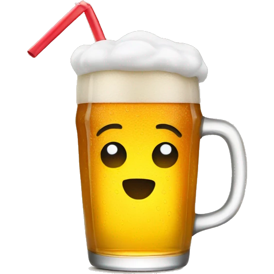 beer with a straw in it emoji
