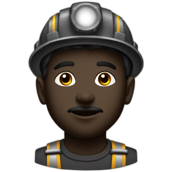 Miner Young North of France dust-black face emoji
