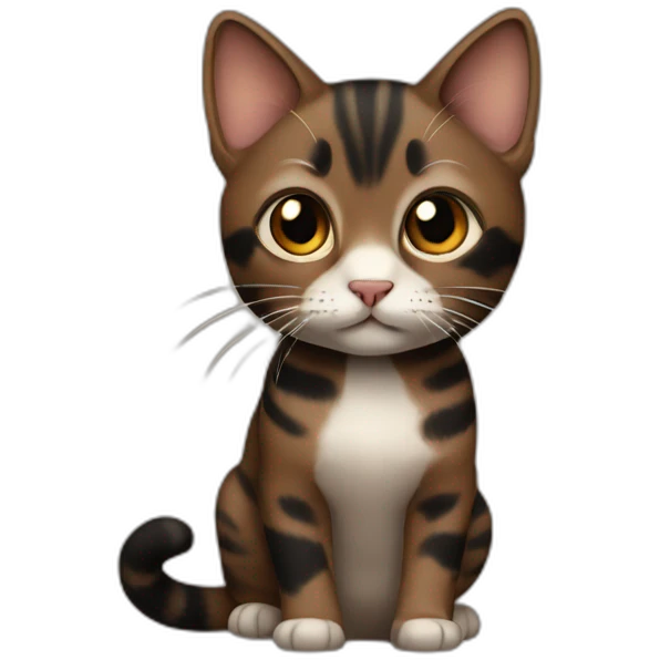 Small Cat brown black emoji