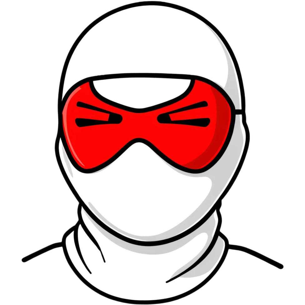 red and black ski mask emoji