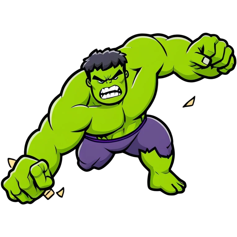 hulk superhero smashing emoji
