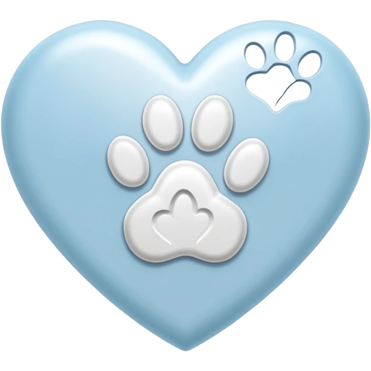 white heart with a paw print emoji