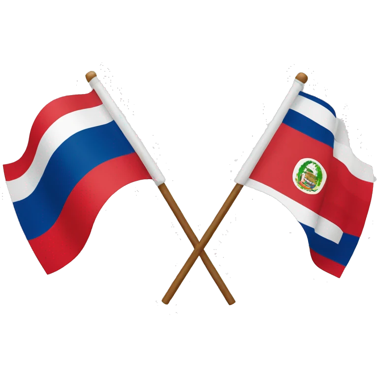 two flags crossed peru and costa rica emoji