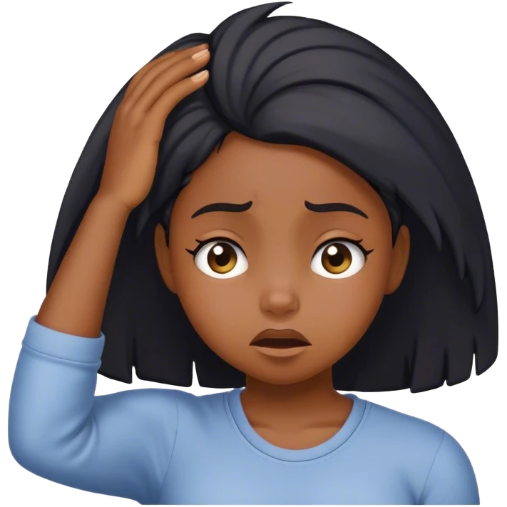 scratches head confused black girl  emoji
