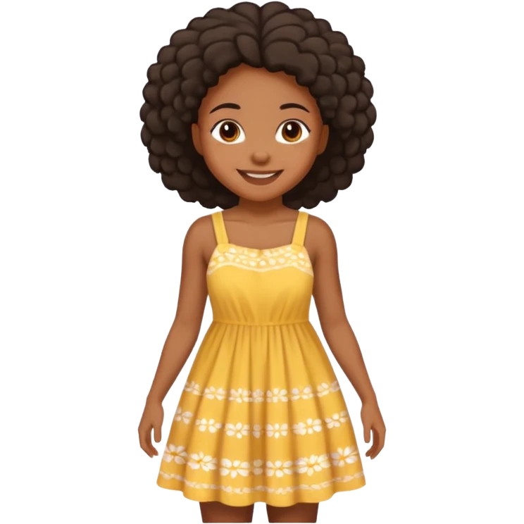 Black girl with sundress emoji