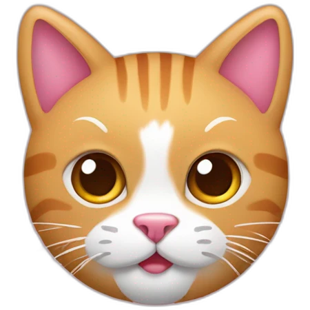 Bola de Navidad rosa con cara de gato emoji