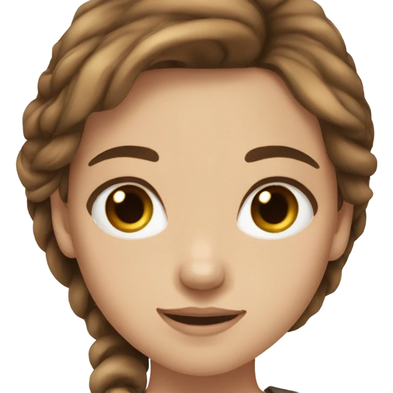 Pretty girl brown hair blue eyes  emoji