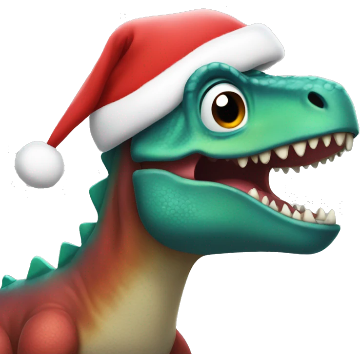 pixar dino wearing santa hat emoji