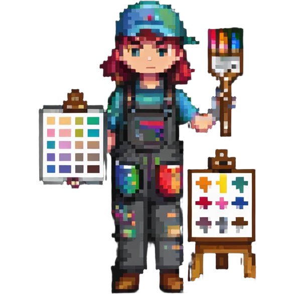 artist with palette and paintbrushes emoji