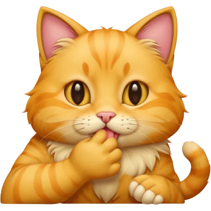 gato amarelo a lamber a pata emoji