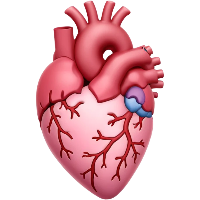 anatomical heart, soft pink, light, variation 4 emoji