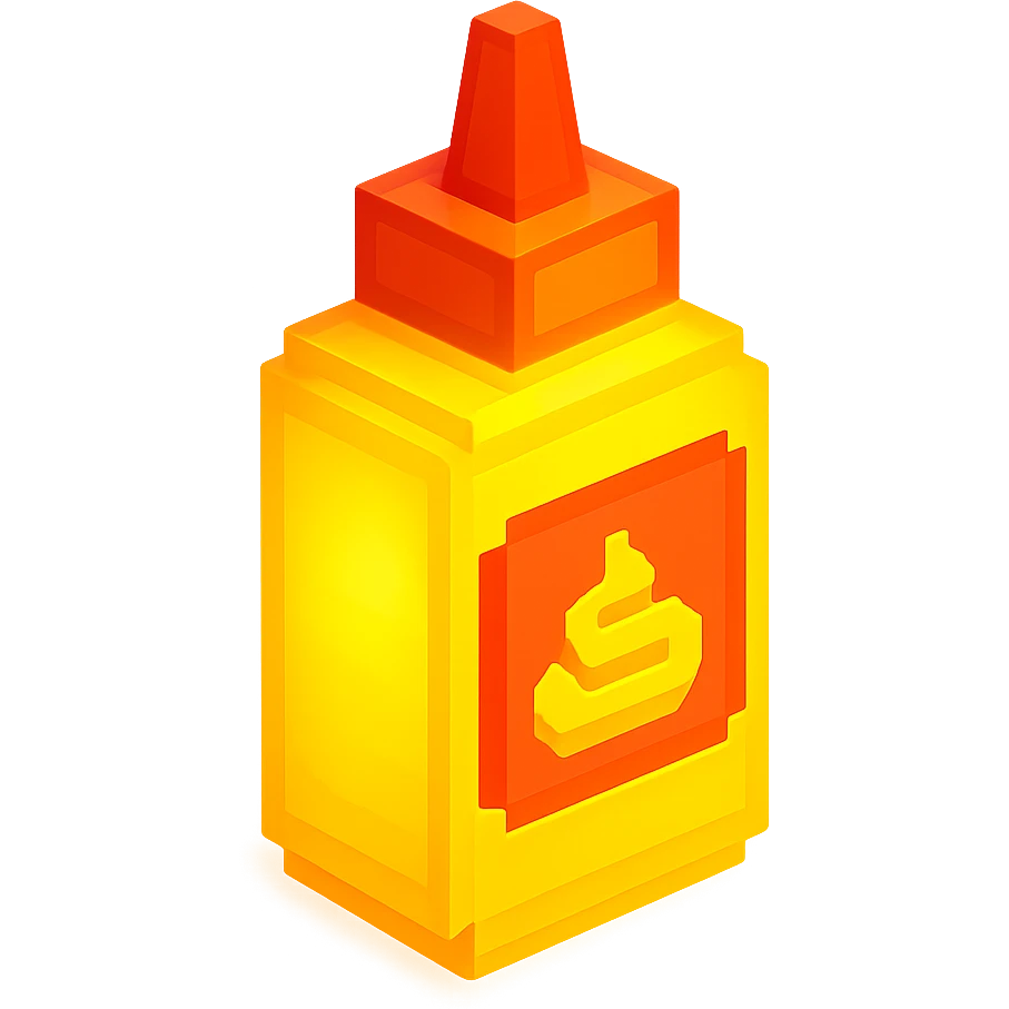 сделай соус из фастфуда светящийся, no background  emoji