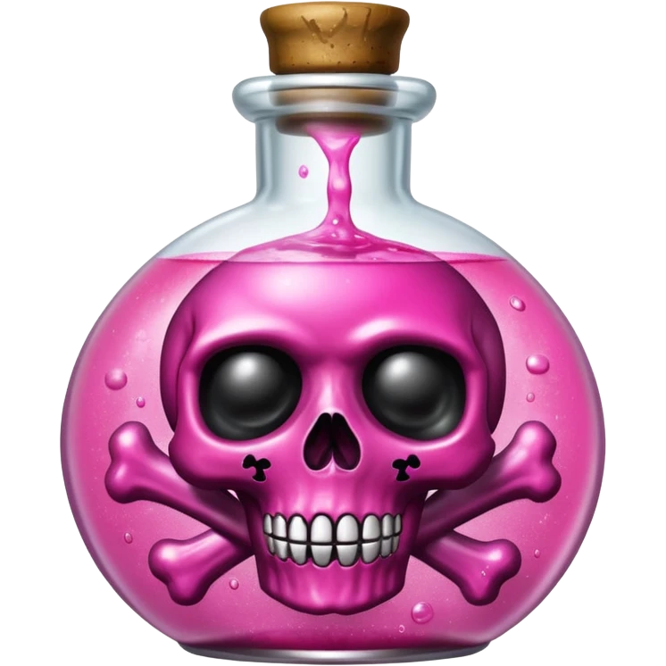 glitter toxic pink potion with dead symbol
 emoji