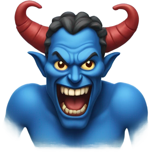 Blue Satan on a T-shirt  emoji