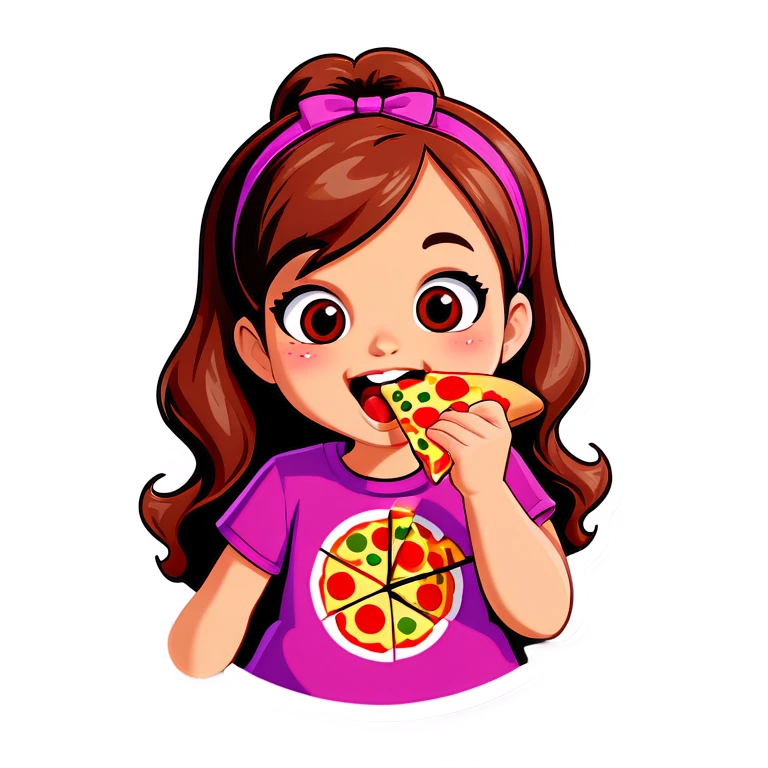 Girl eating pizza emoji
