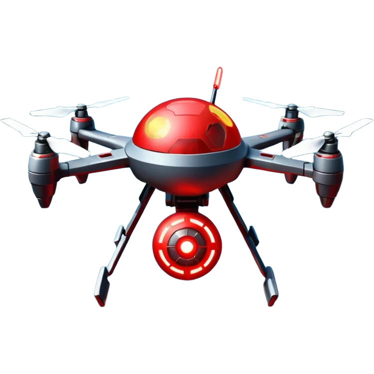 flying orb shaped futuristic targeting drone acquires target and paints with laser. sci-fi war emoji