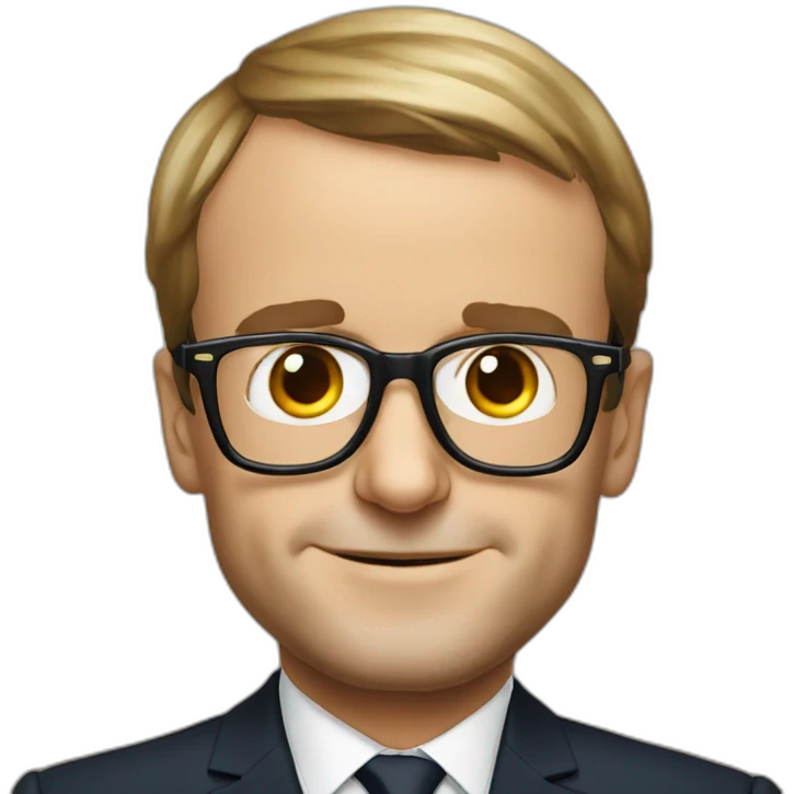 Emmanuel Macron with glasses emoji