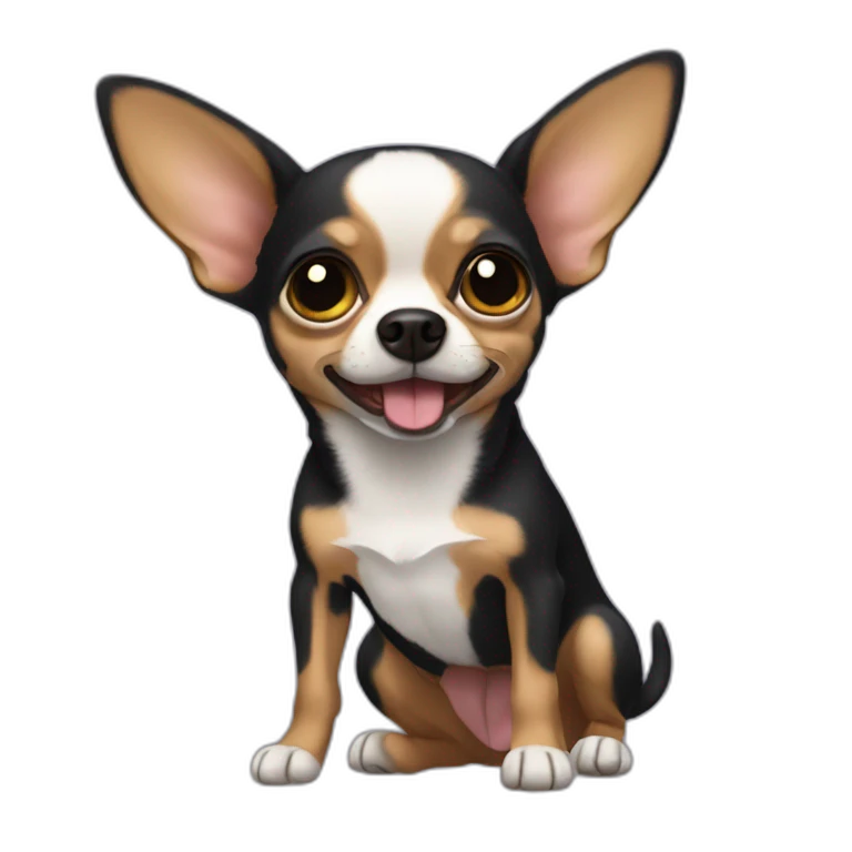chihuahua negro muy enfadado emoji