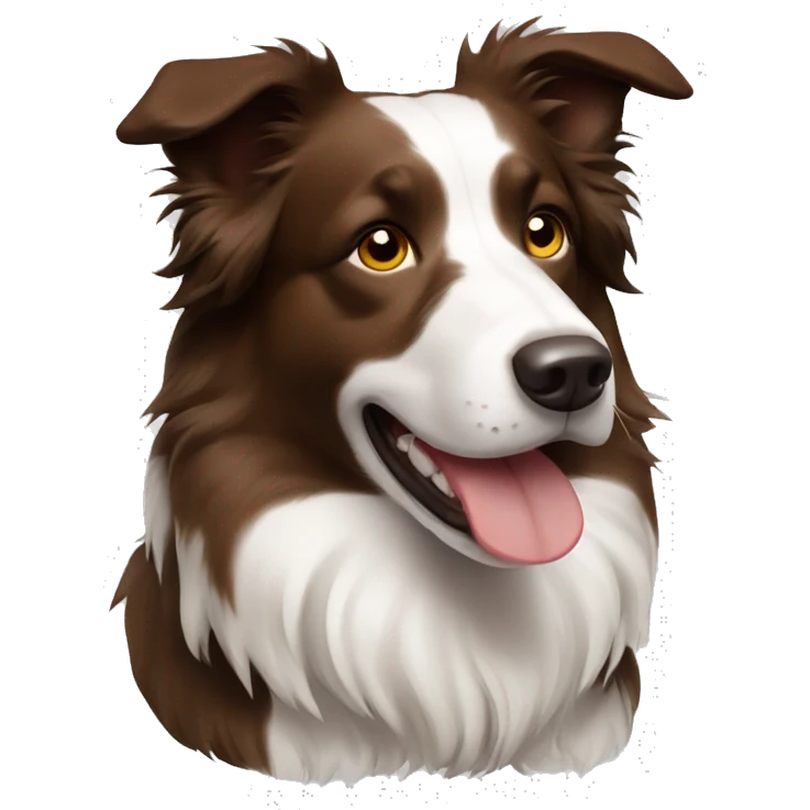 brown and white border collie emoji