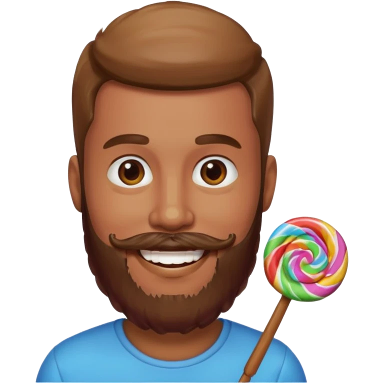 guy with beard made out of candy emoji