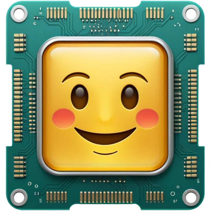 computer chip with a smile emoji