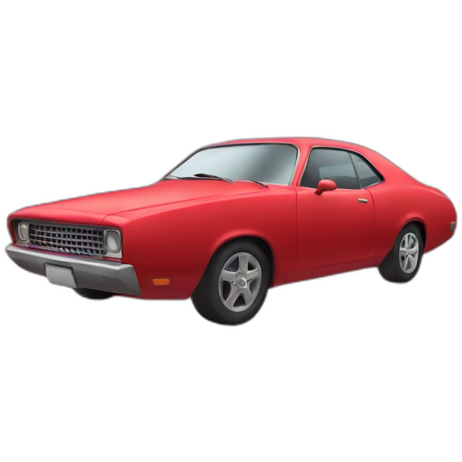 a red big car in the sky emoji