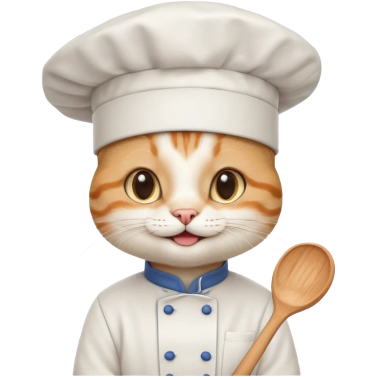 cute chef cat head emoji
