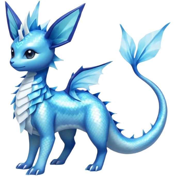 Lumineon-Vaporeon-Amaura-Glaceon-Dragonair-Fakémon-hybrid-creature (full body)  emoji