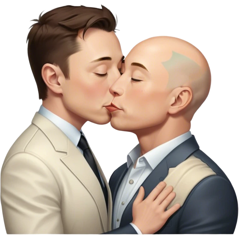 Elon musk kissing Jeff besos  emoji