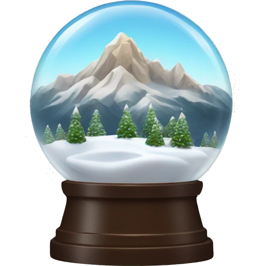 mountain snow globe, 4k, no background emoji
