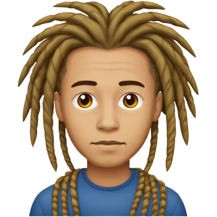 man light skin with dread hair emoji