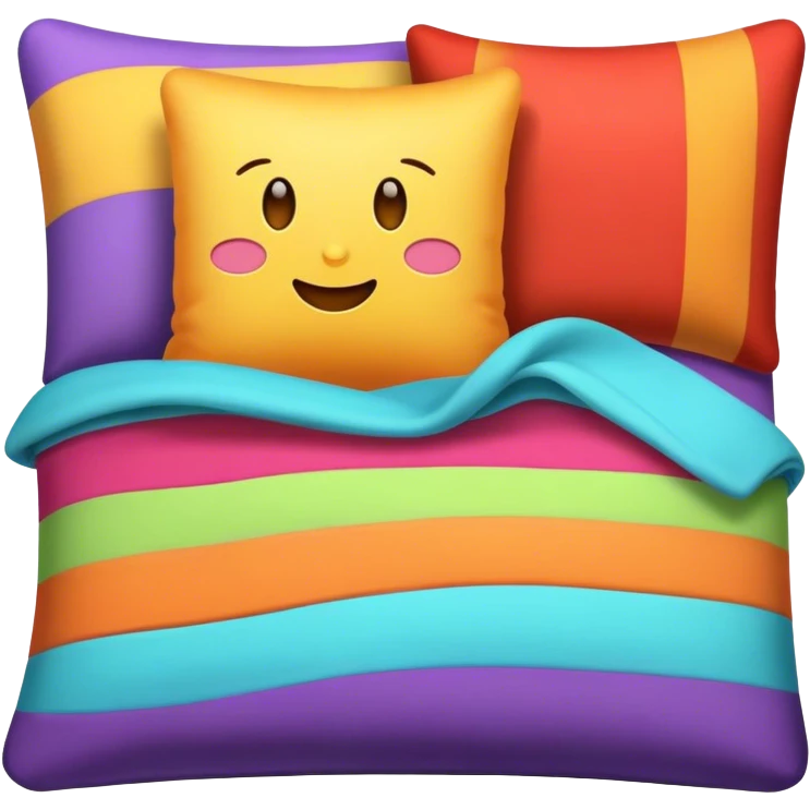 colorful pillow and blanket emoji