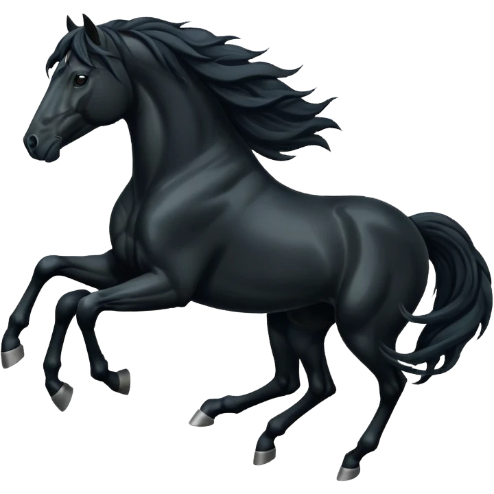 Black horse is running emoji