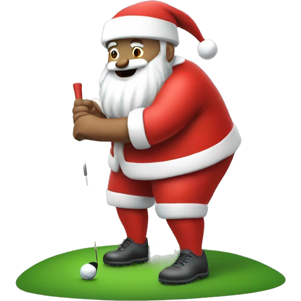 Santa playing golf emoji