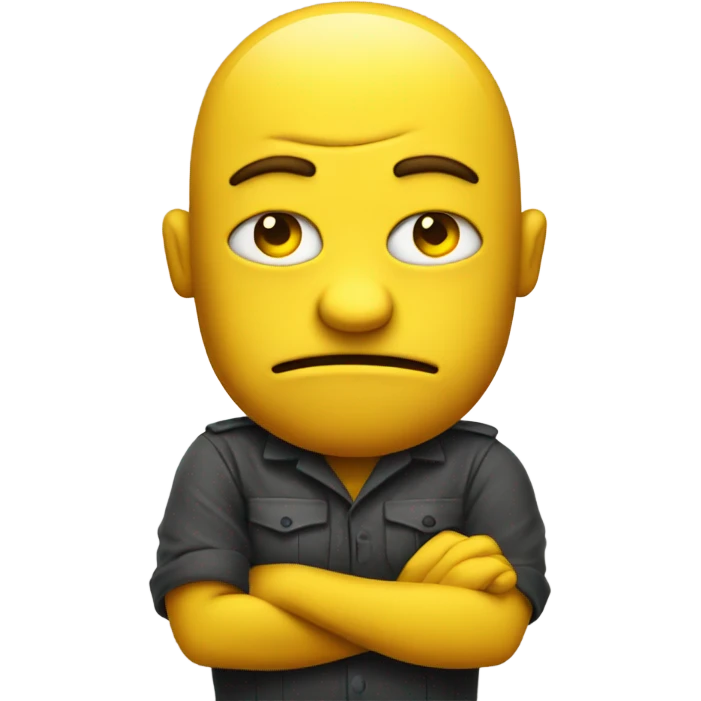 yellow emoji with mad face and arms crossed  emoji