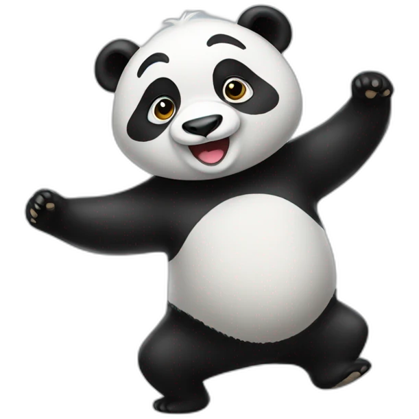 A cute panda was dancing emoji