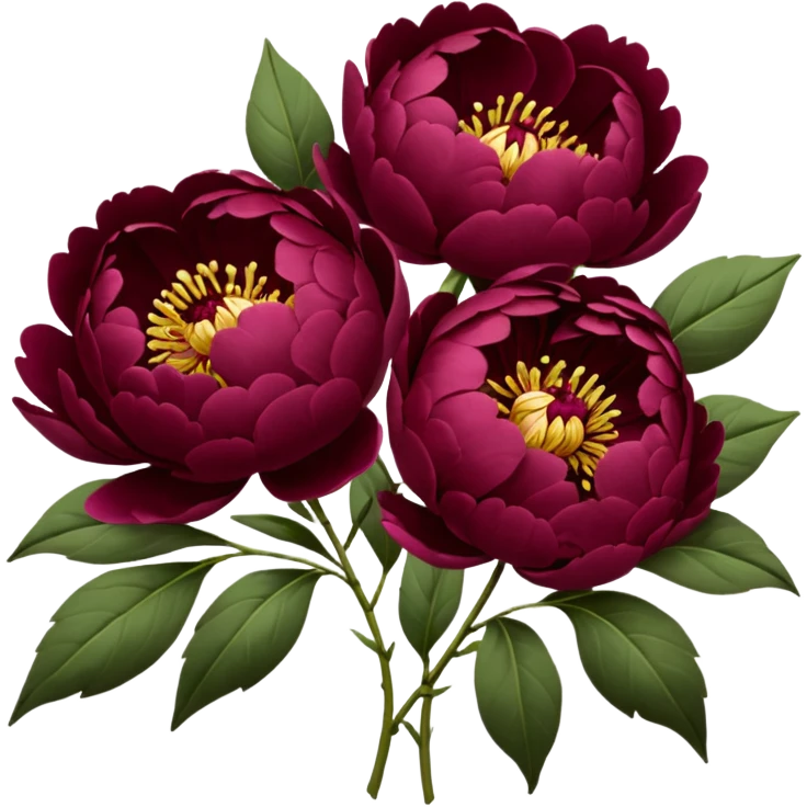 Burgundy peonies bouquet  emoji