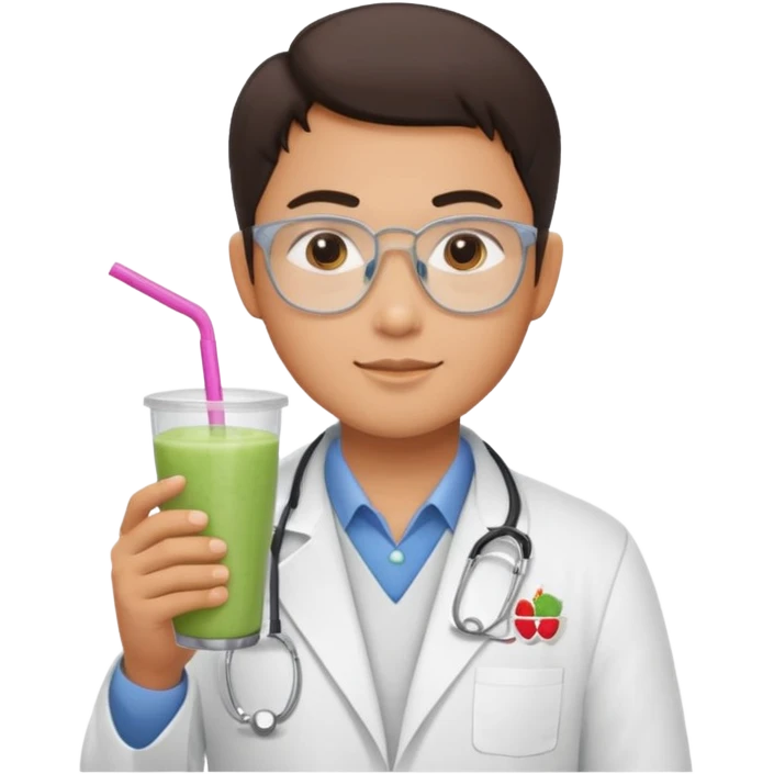 asian engineer drinking smoothie king emoji