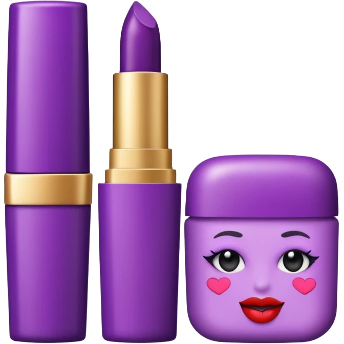 purple lipstick and cosmetics emojis emoji