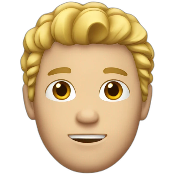 white man with attach hair emoji