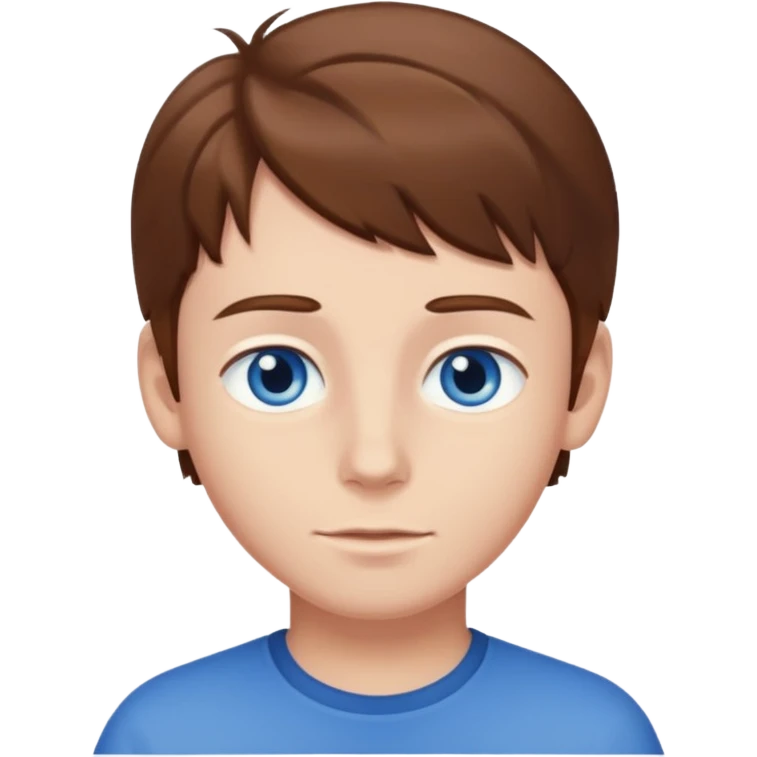 Brown haired boy with blue eyes  emoji