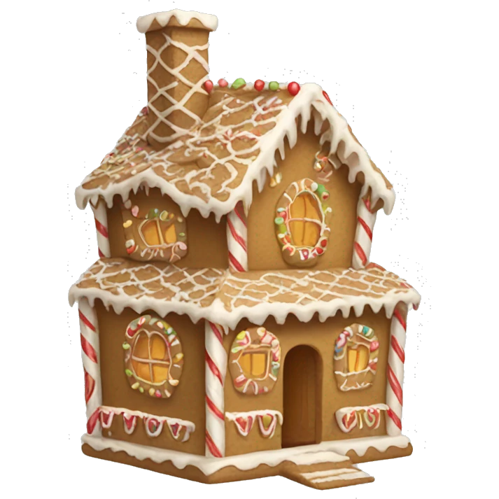 Beige gingerbread house emoji