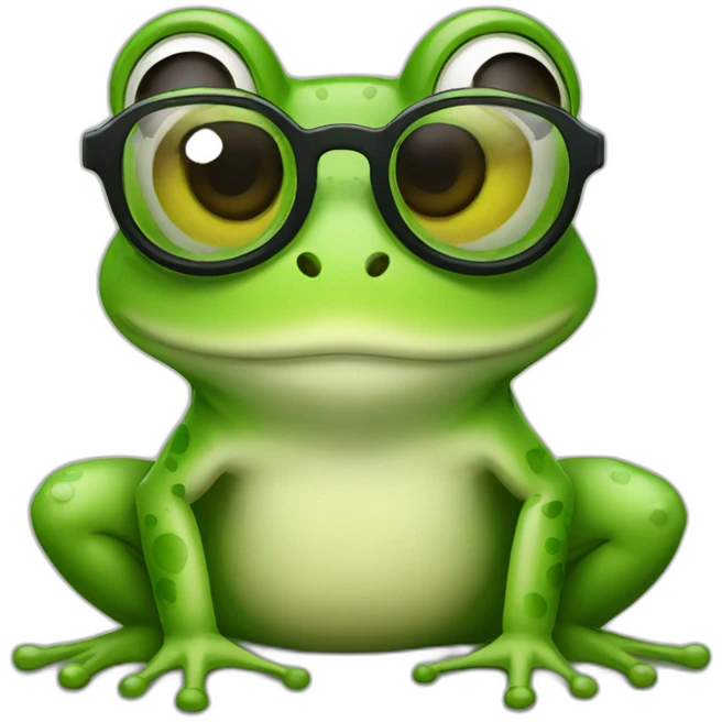 a frog with glasses emoji