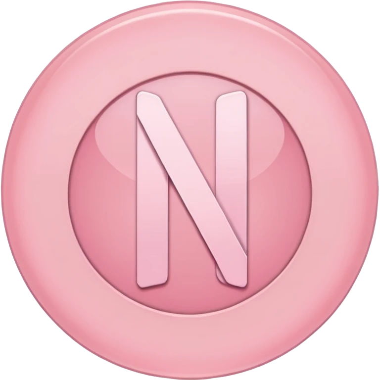 Netflix accurate aesthetic "N" logo in pastel pink emoji