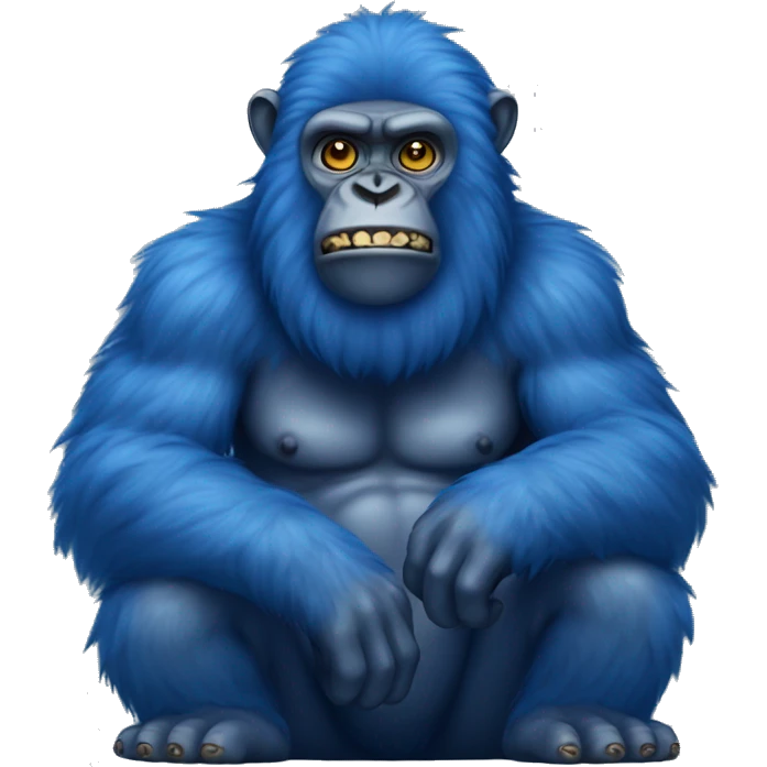 Blue fur ape emoji