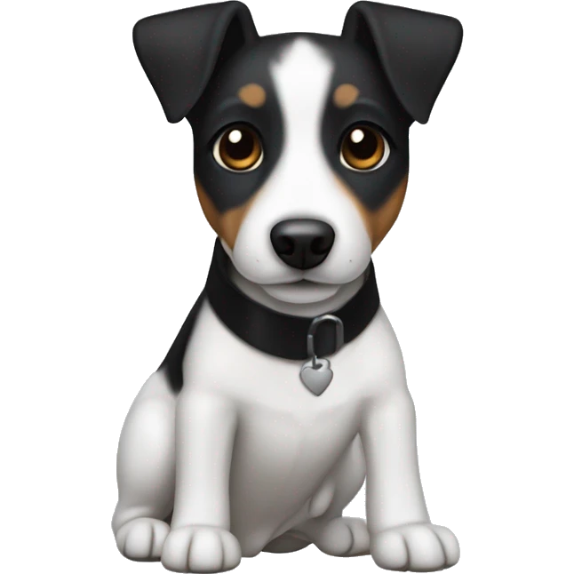 All Black Jack Russell Terrier no brown no white  emoji