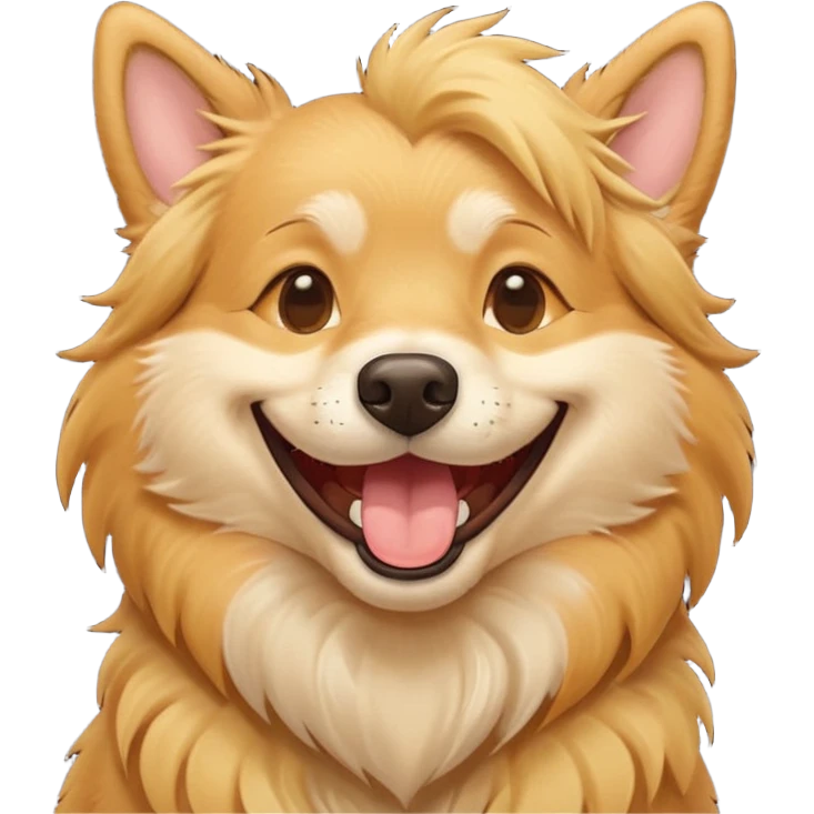 A happy laughing dog with tiers of laugh emoji